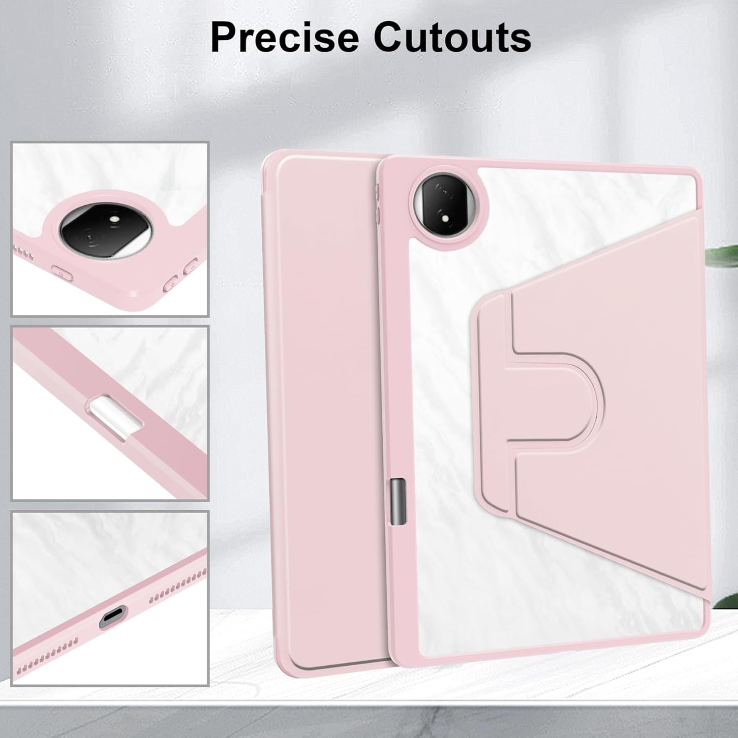 Husa de protectie tableta pentru Honor Magic Pad 2 12.3''/Honor Pad GT Pro 12.3'', cu protectie automata de somn, Roz