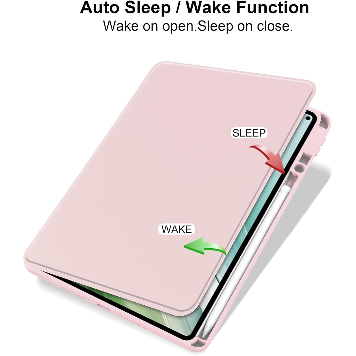 Husa de protectie tableta pentru Honor Magic Pad 2 12.3''/Honor Pad GT Pro 12.3'', cu protectie automata de somn, Roz