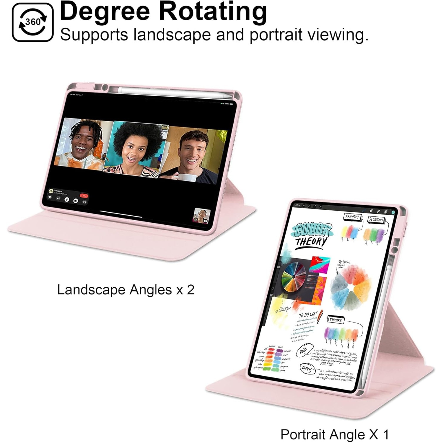 Husa de protectie tableta pentru Honor Magic Pad 2 12.3''/Honor Pad GT Pro 12.3'', cu protectie automata de somn, Roz