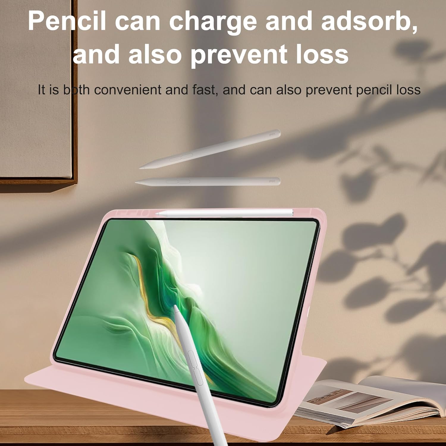 Husa de protectie tableta pentru Honor Magic Pad 2 12.3''/Honor Pad GT Pro 12.3'', cu protectie automata de somn, Roz