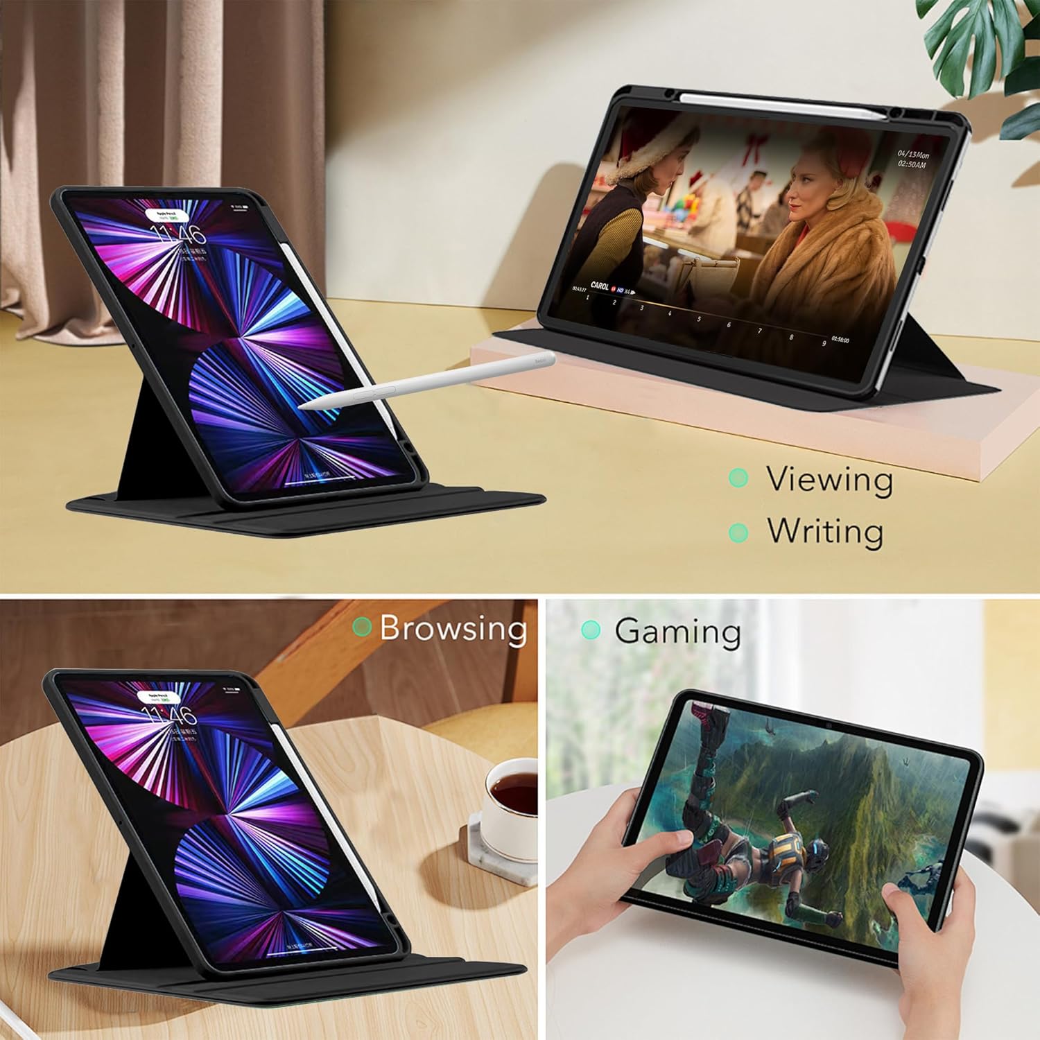 Husa de protectie tableta pentru Honor Magic Pad 2 12.3''/Honor Pad GT Pro 12.3'', Negru
