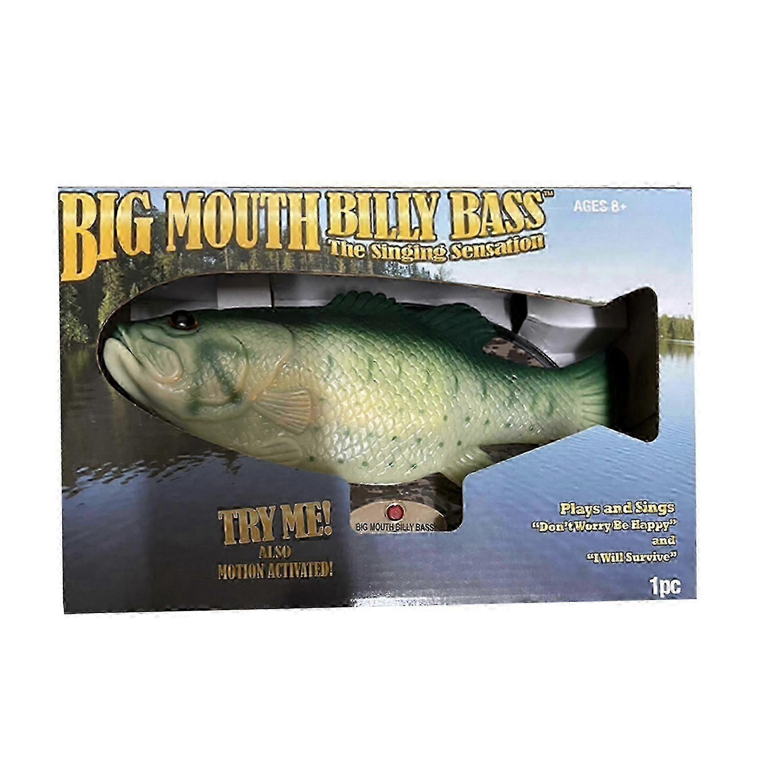 Peste electric cantator Big Mouth Billy Bass, 35x19x14cm, verde