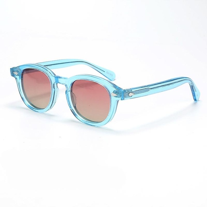 Ochelari de soare, 46mm, cadru oval, polarizati, albastru, unisex