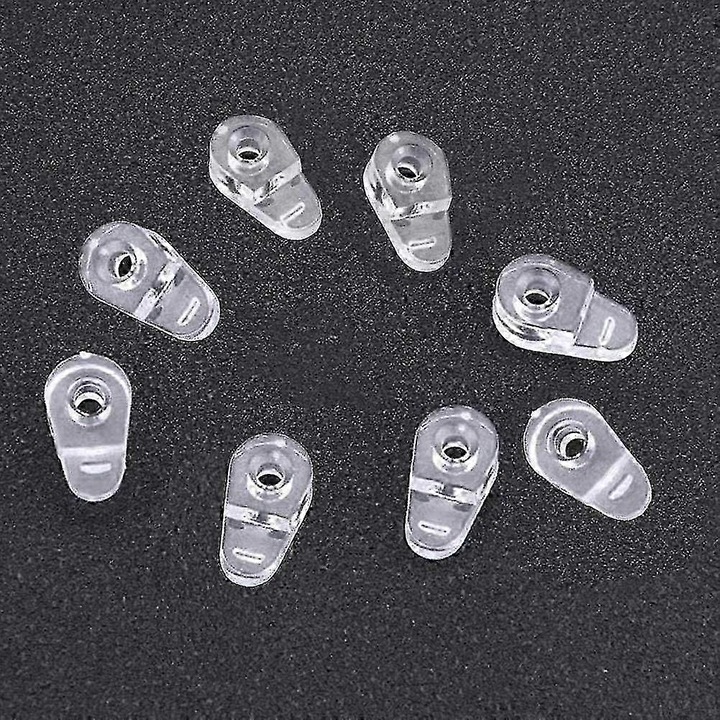 Set 40 clipsuri de prindere pentru sticla, plastic transparent, cu suruburi, 25mm