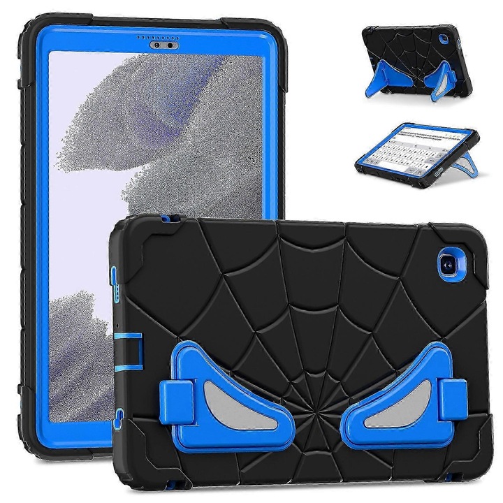 Husa tableta Spider Silicona Hybrid PC, protectie socuri, neagra, pentru Samsung Galaxy Tab A7 Lite T220