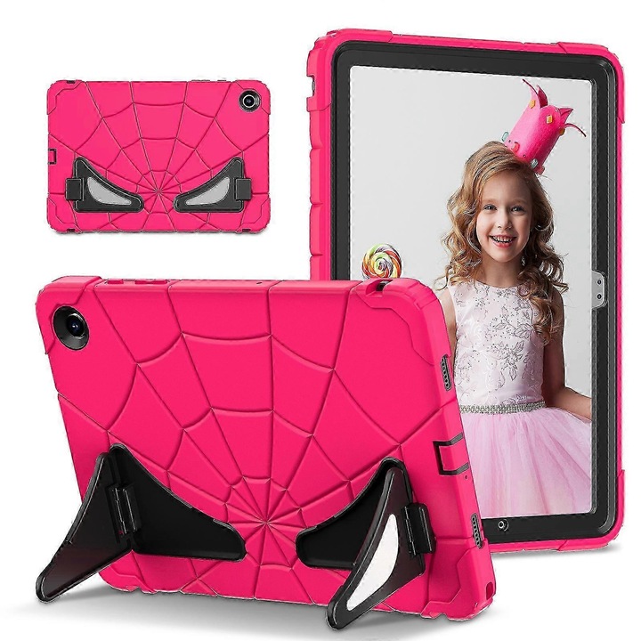 Husa tableta Spider Silicona Hybrid PC, protectie soc, neagra, pentru Samsung Galaxy Tab A9+