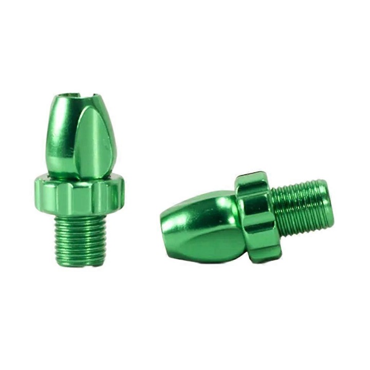 Set 2 bucati, Surub reglaj maneta frana / reglator cablu, din aluminiu AL6061, filetat M10x1.0, lungime 3 cm, verde