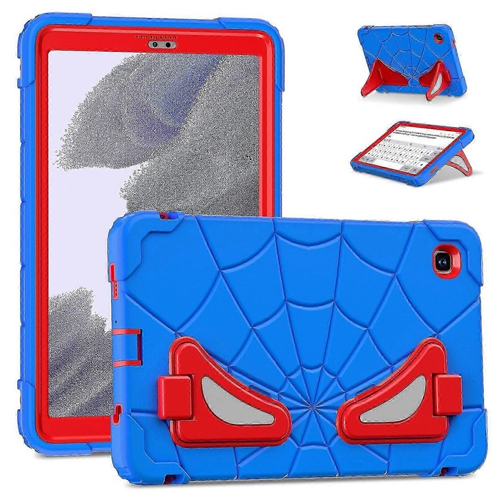 Spider szilikon hibrid PC tablet tok, ütésálló, fekete, Samsung Galaxy Tab A7 Lite T220-hoz