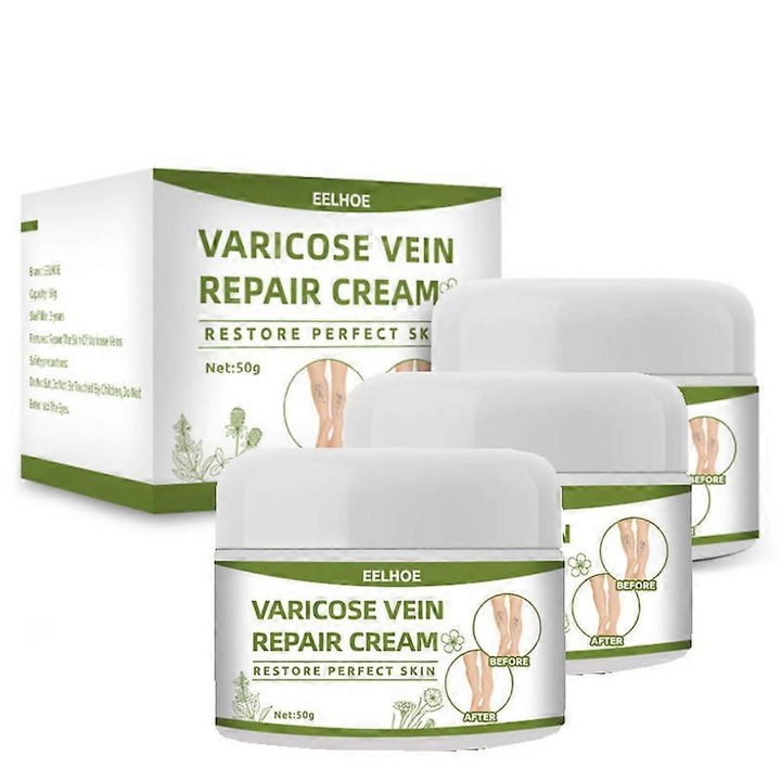 Crema pentru repararea venelor, eelhoe, 50g, set 3 bucati, pentru problemele picioarelor, hidratare