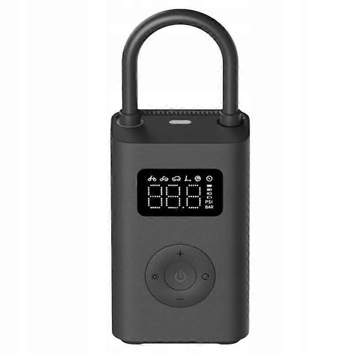 Compresor de aer portabil, 6 moduri presetate, acumulator 2000mAh, 123x75.5x45.8mm, negru