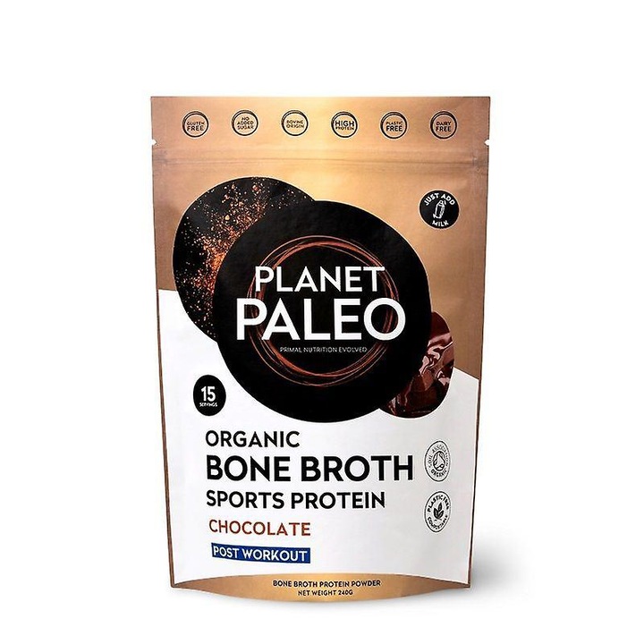 Proteine din supa de oase organica Planet Paleo, ciocolata, 240g