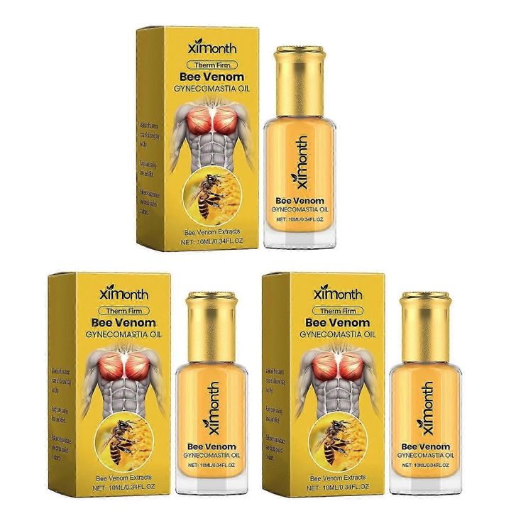 3 darabos olajkészlet gynecomastiára, Ximonth, 10ml, 2.5x2.5x6.4cm