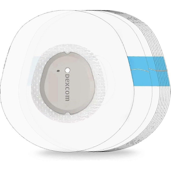 Plasturi waterproof Dexcom G7, set 10 bucati, negru, 7.3x8.2cm