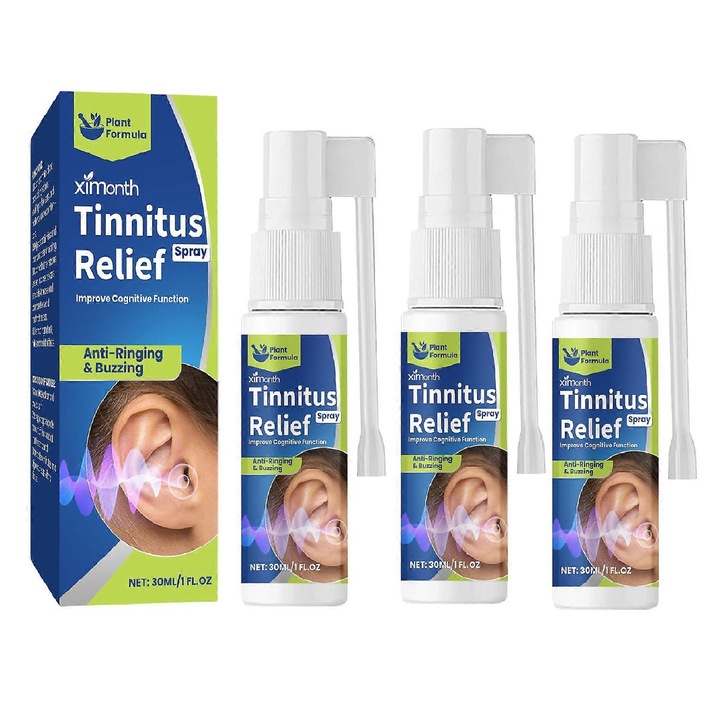 Spray pentru ameliorarea tinitusului, Ximonth, set 3 bucati, formula pe baza de plante