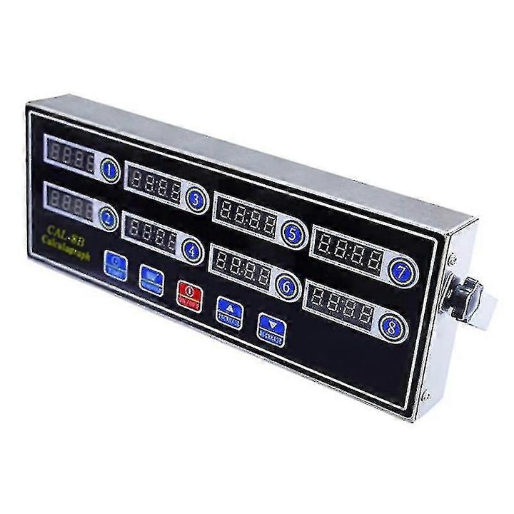 Timer digital de bucatarie cu 8 canale, inox, 30x3.8x11.5cm, alarma ajustabila