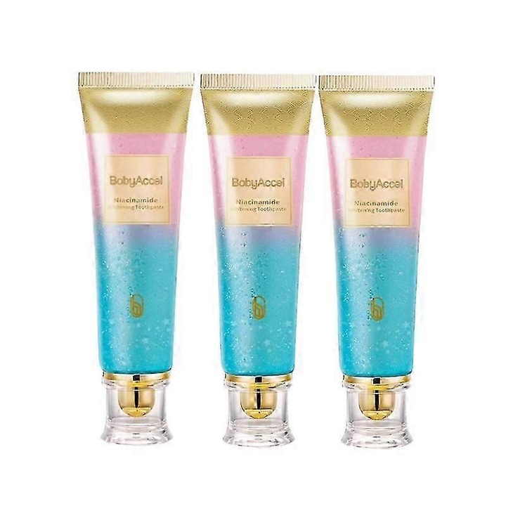 Fehérítő fogkrém, Bodyaccel, 3 darab, niacinamid, 100g