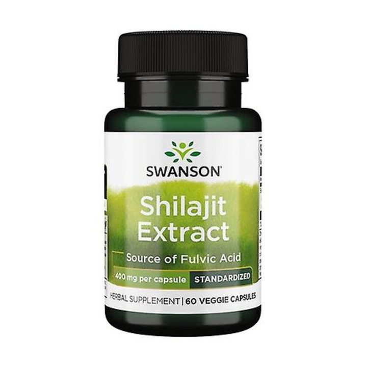 Swanson - Extract de Shilajit, 400mg, 60 capsule vegetale, cu Triphala, 5% acid fulvic