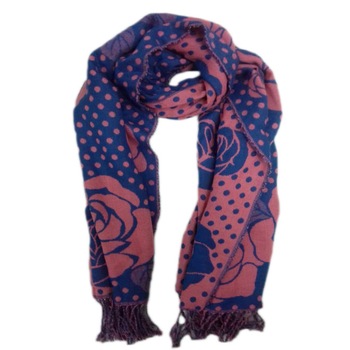 Esarfa trendy de mari dimensiuni, D&J Exclusive, bleumarin-roz Esarfa trendy de mari dimensiuni, D&J Exclusive, bleumarin-roz