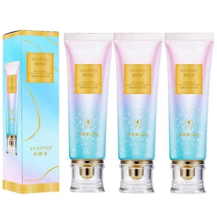 Aktív szenes fogkrém, 100g, folteltávolítás, friss lehelet, 3 darabos szett