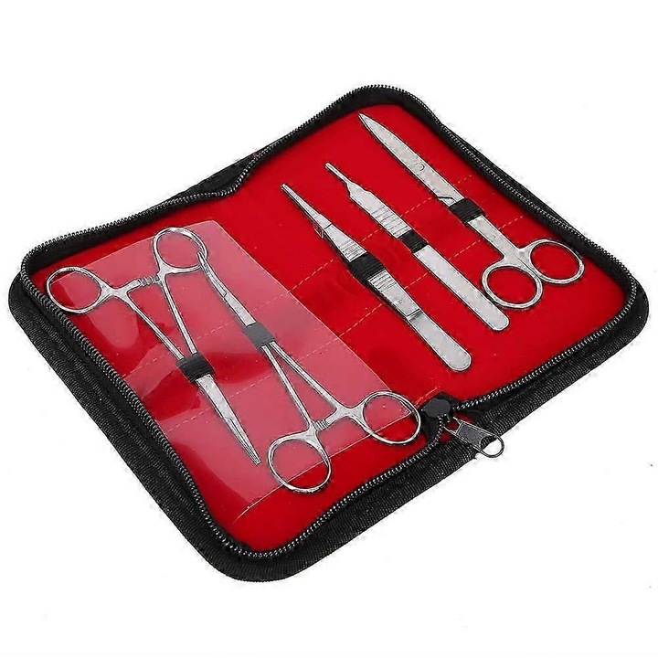 Set Instrumente chirurgicale, Inox, Ergonomic, Pentru studenti la anatomie, Aparatura medicala, Utilizare profesionala