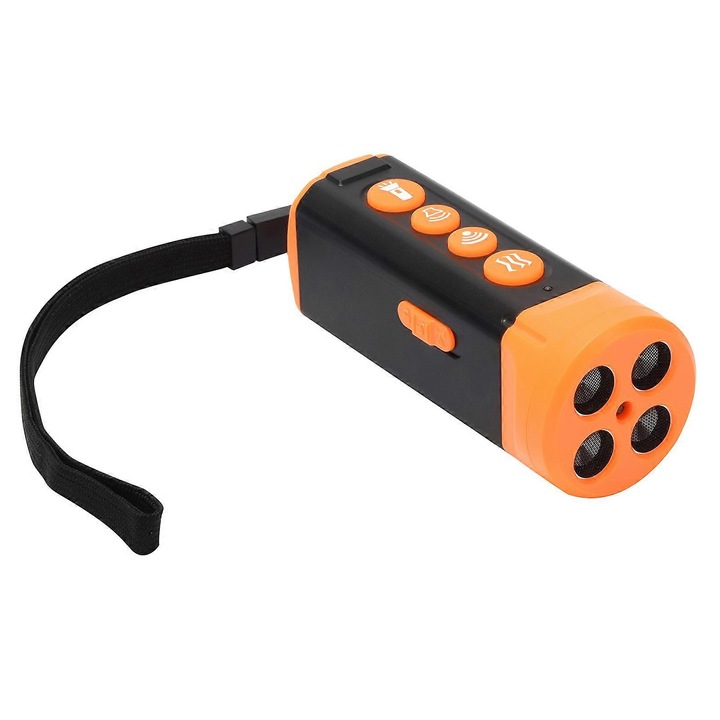 Dispozitiv preventiv pentru latratul cainilor, ABS, Tehnologie ultrasonica, 6 x 14 cm, Negru / Portocaliu