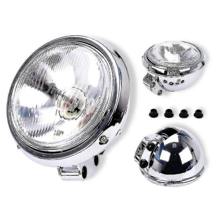 Far motocicleta, 12V, set, pentru Harley Sportster 883, Honda Steed VLX 400/600, Magna 250, usor de instalat