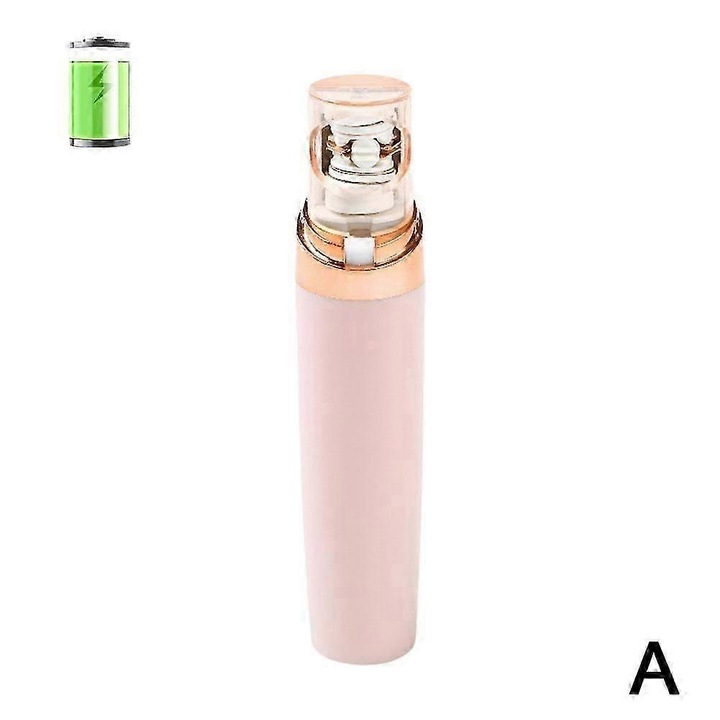 Epilator facial reincarcabil Pluxy, roz, 12x3x3cm