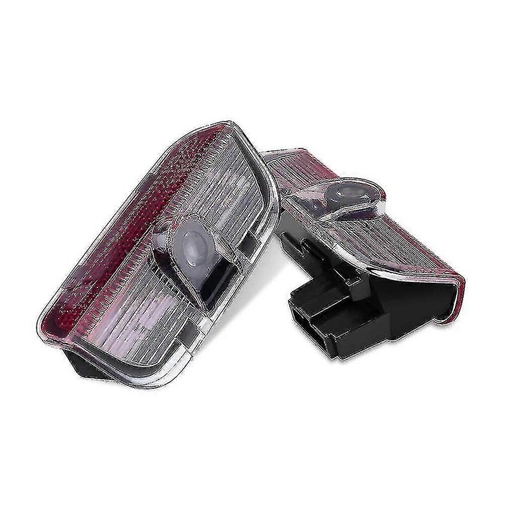 Set 2 proiectoare LED pentru usi, Skoda Superb, 1.5cm, transparent, 70cm
