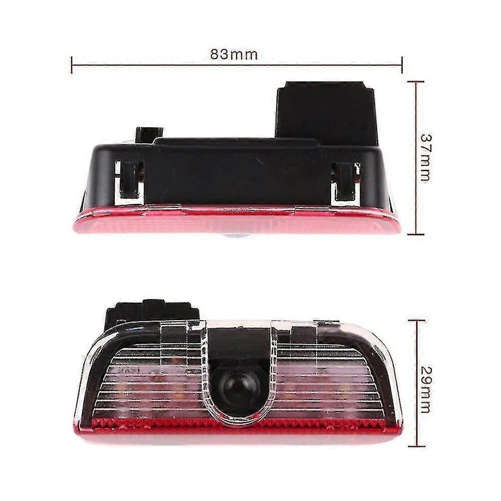 Set 2 proiectoare LED pentru usi, Skoda Superb, 1.5cm, transparent, 70cm