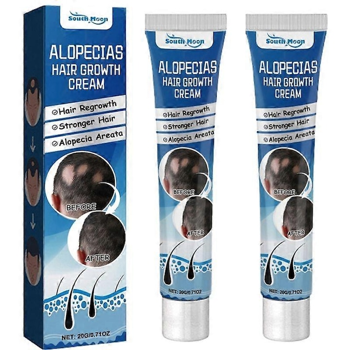 Crema tratament pentru alopecie, South Moon regenerare par, 2 bucati, imbogatita cu extracte botanice, 100ml