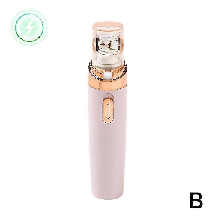 Epilator facial reincarcabil Pluxy, roz, 12x3x3cm