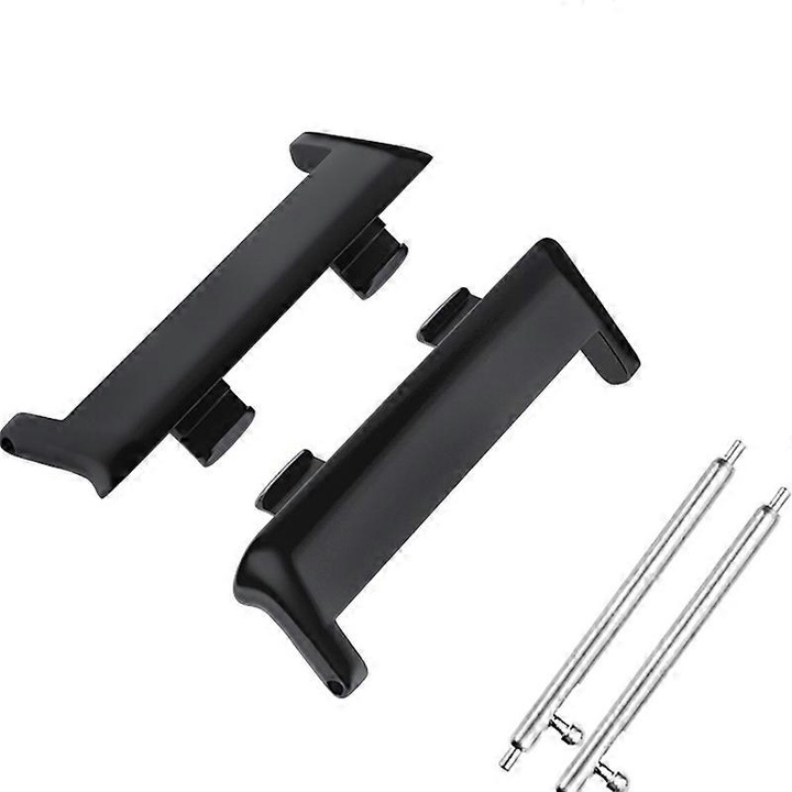 Adaptor metalic pentru curea ceas, 41mm/46mm, negru, set de 1 pereche