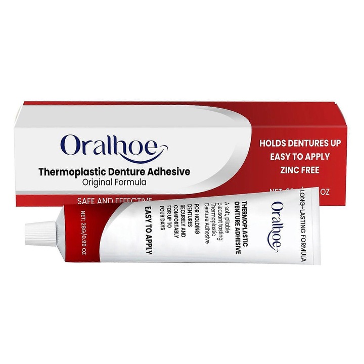 Adeziv termoplastic de lunga durata pentru proteze dentare, reface si strange protezele slabite, Oralhoe, pana la 1 buc