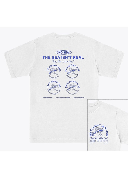 Férfi póló, The Sea Isn't, 100% pamut, Fehér