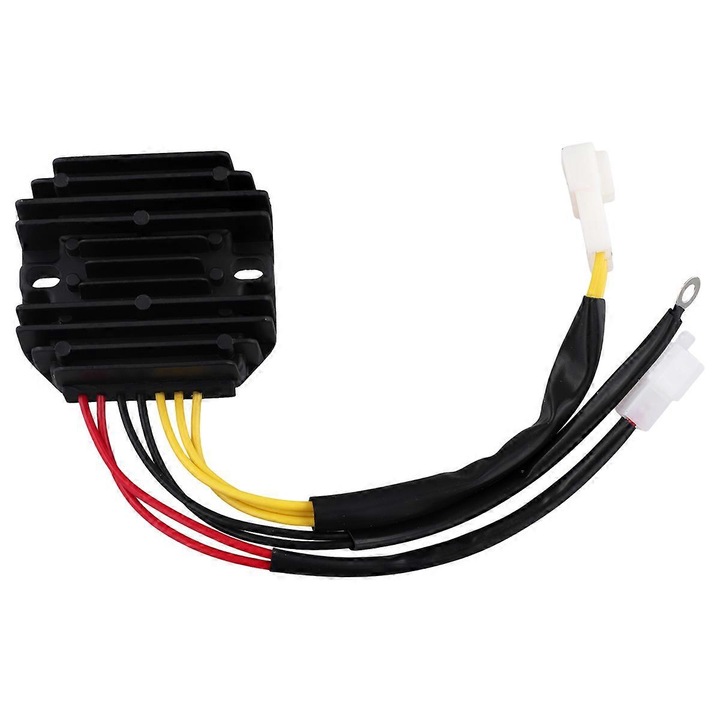 Motorkerékpár feszültségszabályozó, 93011034000, műanyag, fekete, KTM Duke 125/200/250/390, Husqvarna 401 modellekhez, 1 darabos készlet.