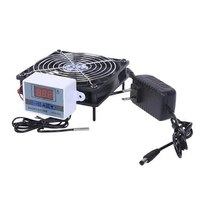 Охлаждащ вентилатор 12V, комплект 8см и 12см, контрол на температурата, за компютър и мултимедийни устройства