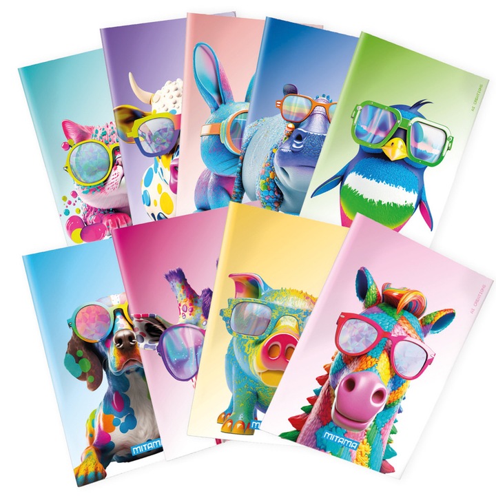 Mitama vonalas jegyzetfüzet, A4, 40+2 lap, állatminta