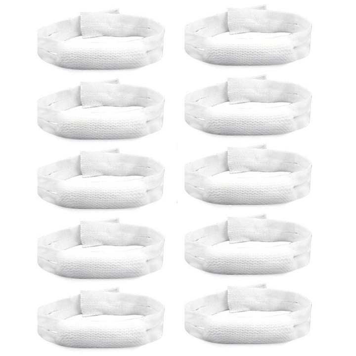 Set de 10 plasturi elastici pentru nas, alb, din bumbac si nailon