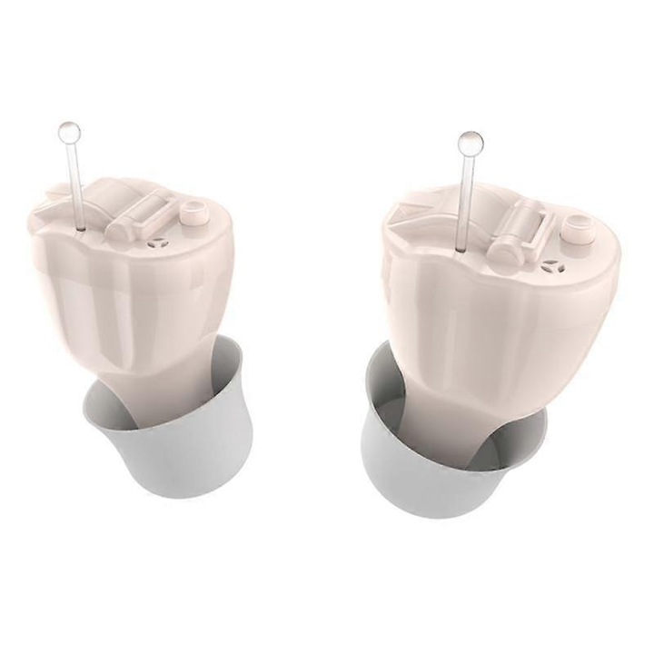 Aparat auditiv digital cu reducere a zgomotului, set stanga+dreapta, amplificator de sunet ajustabil, culoare pielii