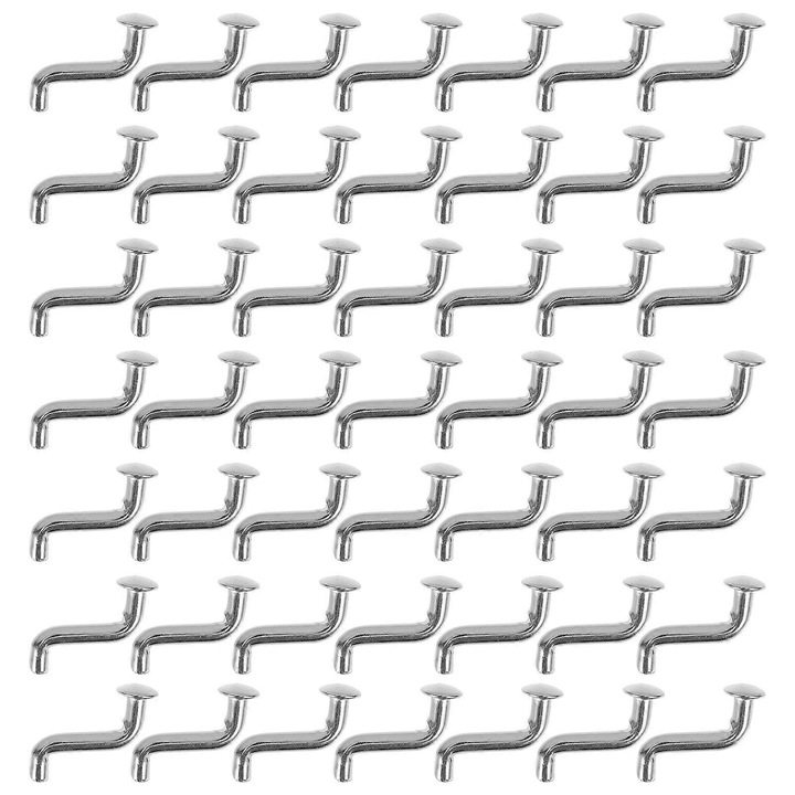 Set 50 cuire de prindere pentru rafturi, argintiu, 3.70x2.70x1.20cm