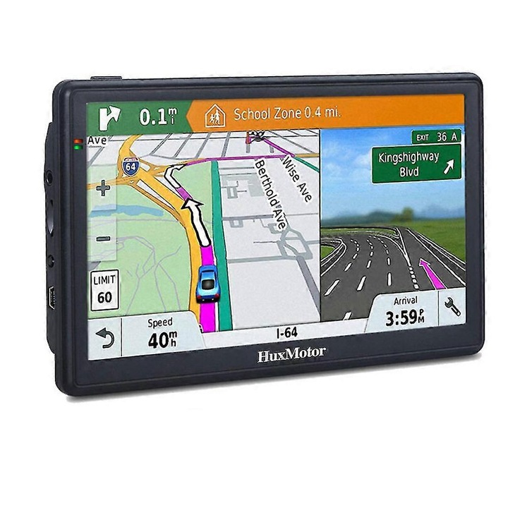 Navigatie GPS, 9 inch, 8GB, 256MB, pentru camion, vizualizare 2D/3D, negru