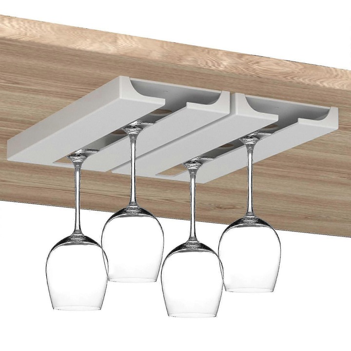 Boros pohártartó, 4 darabos szett, fehér, 25.3x11cm