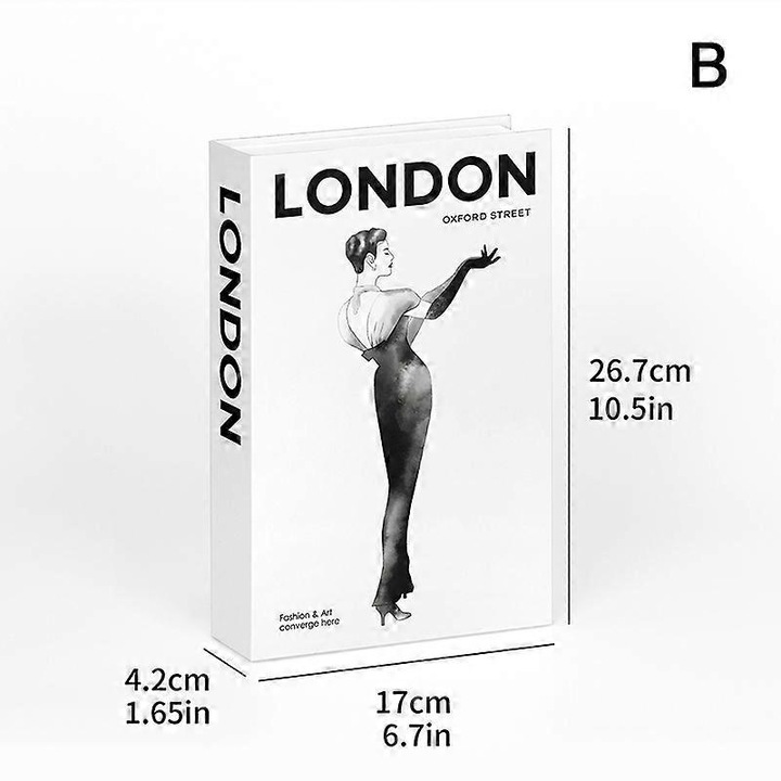 Decoratiune falsa carte, 17x4.2x26.7cm, carton, multicolor, set 1 buc.