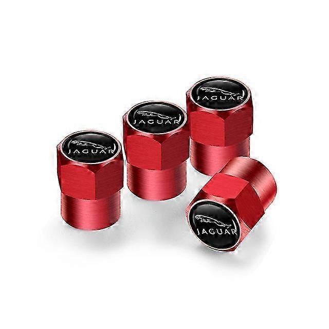 Capace ventil pentru roti auto set 4 bucati, aluminiu, rosu, 10x6mm ...