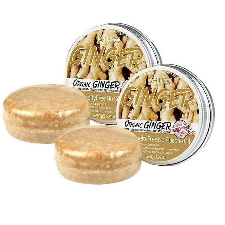 Сапун за коса с джинджифил, комплект 1-3 броя, 60гр, стимулира регенерацията на косата, намалява косопада, контролира омазняването