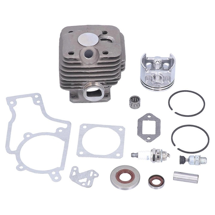 Kit cilindru si piston 52mm pentru ferastrau cu lant Stihl MS381 038, 6 garnituri, 2 etansari, 1 supapa de reducere a presiunii, 1 bujie, 1 rulment cu ac