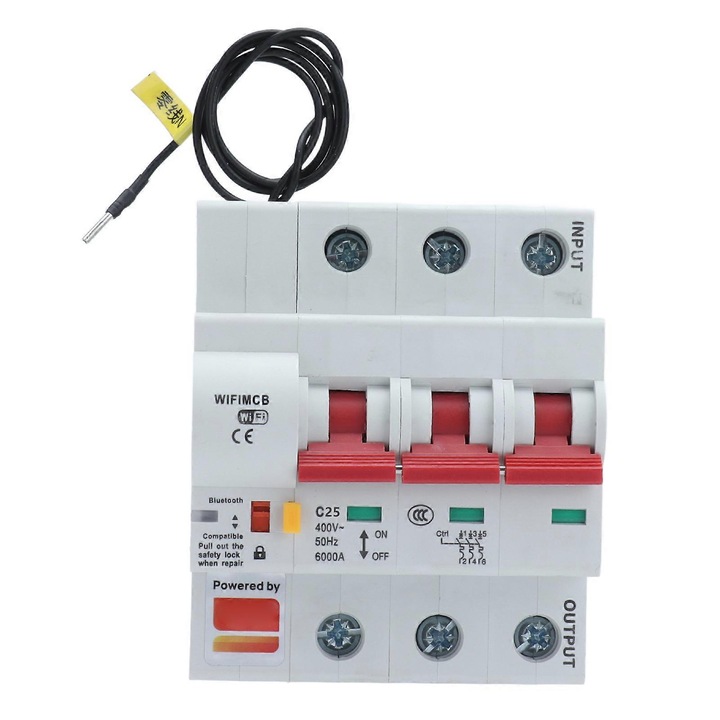 Disjunctoare inteligente 3P, WiFi, Bluetooth, 6000V, IP20, 25A