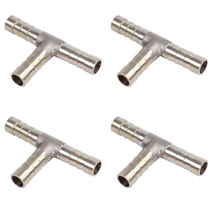 4 db T-elosztó üzemanyagcsőhöz, 8mm, réz, 50x29x8mm