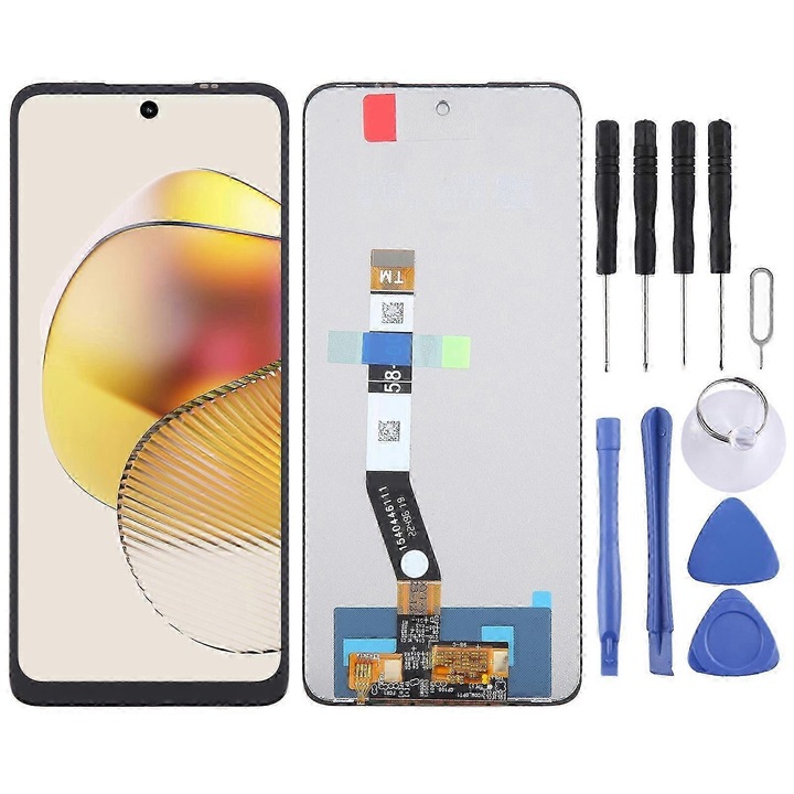LCD екран с дигитайзер за Motorola Moto G73, пълен комплект, черен