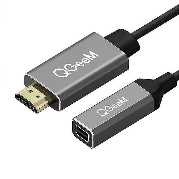 Adaptor HDMI la Mini DisplayPort, 4K@30Hz, audio surround 7.1, gri, 180x20x10mm